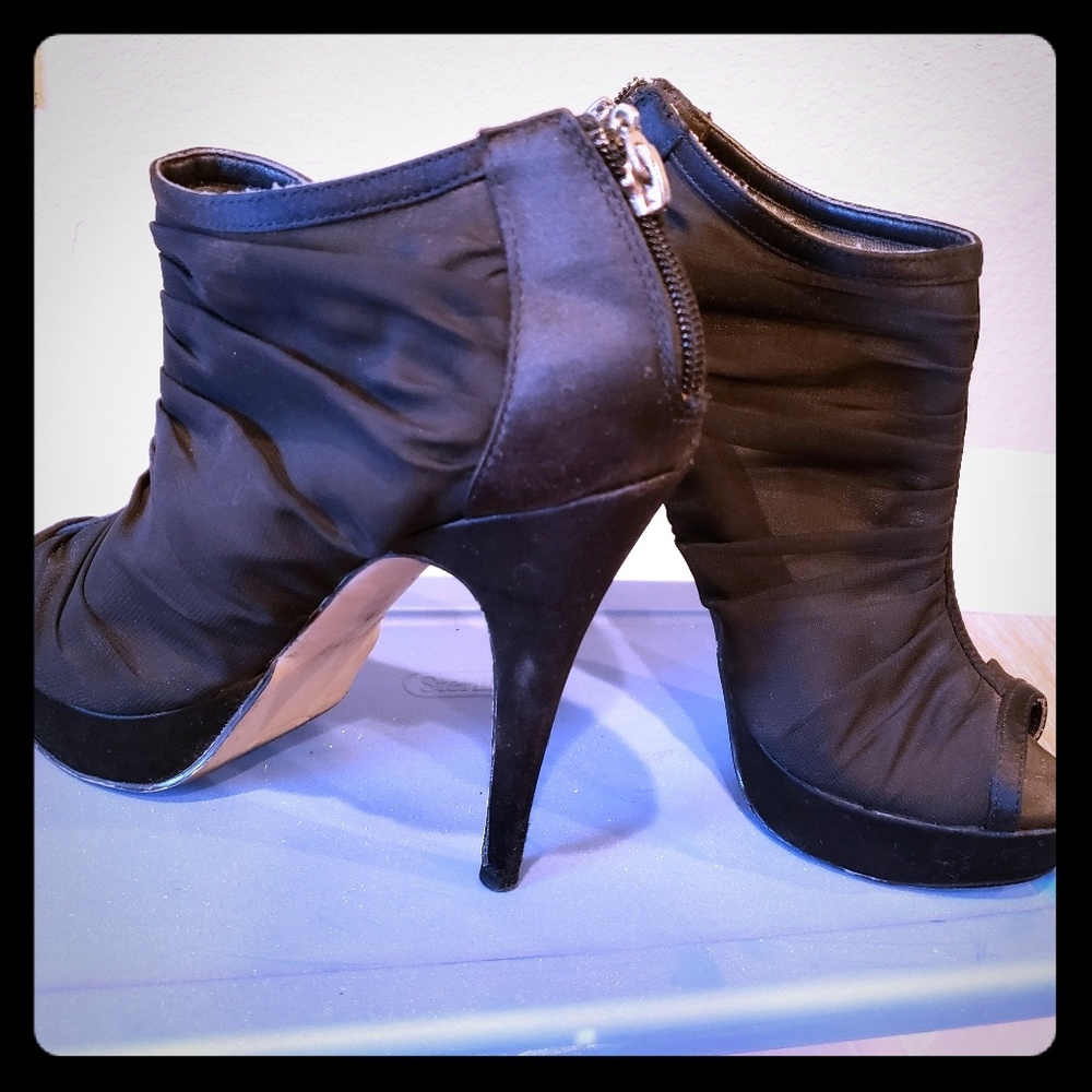Peep toe booties